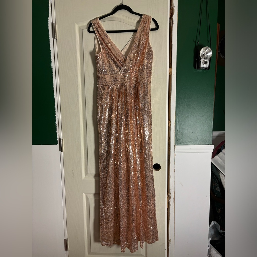 Rose Gold - Maxi - Sequin Dress - Size 10